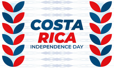 Costa Rica Independence Day is celebrated on September 15th. Poster, banner, background design. 