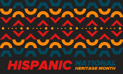 National Hispanic Heritage Month in September and October. Hispanic and Latino Americans culture. Celebrate annual in United States. Poster, card, banner and background. Vector illustration