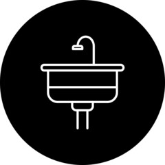Sink Line Inverted Vector Line Icon Design