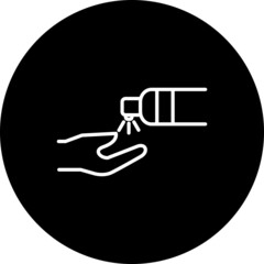 Hand Snaitizer Line Inverted Vector Line Icon Design