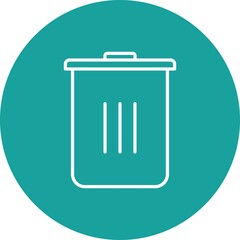 Trash bin Line Inverted Vector Line Icon Design