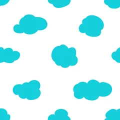 Foto op Canvas Seamless pattern with clouds. Endless sky backdrop. Simple doodle forms, minimalism.Vector illustration © Ольга Фурманюк