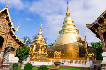 Wat Phra Sing and buddhist temple, Chiang Mai Province, Thailand.