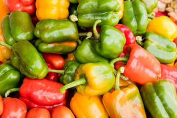Fresh sweet pepper on nature background.