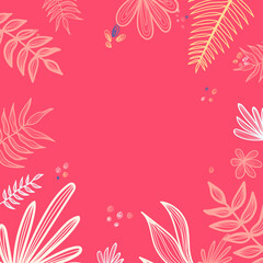 Fototapeta na wymiar Abstract creative universal artistic hand drawn minimal floral templates. Good for colorful poster, card, invitation, flyer, cover, banner, placard, brochure and summer background.