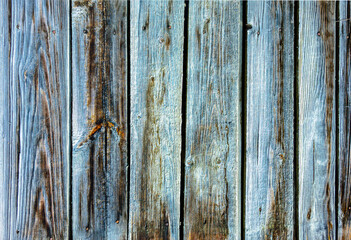 A wooden wall with an aged surface.
Vintage wall and floor made of darkened wood, realistic plank texture.
