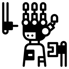 bionic prosthesis glyph icon