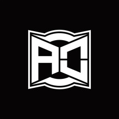 AO Logo monogram with abstract shape design template