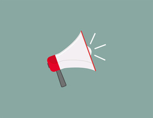 Info, marketing, megaphone. Vector illustration. Flat design.