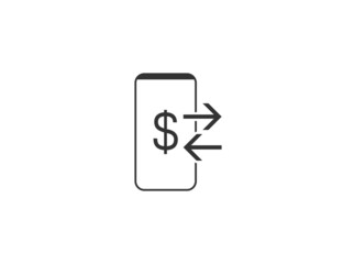 Money payment transfer icon. Vector illustration. Flat design.