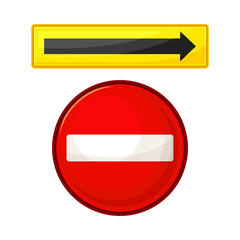 Warning Sign as Safety Equipment for Construction and Industrial Site Vector Illustration