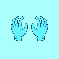Fototapeta na wymiar Blue gloves finger isolated vector illustration. medical glove element design. can use for healthy poster, banner, flyer, pamphlet, leaflet, brochure, catalog, web, site, website, presentation design