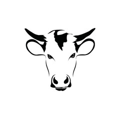 Vector of cow head on a white background. mammal. Animals. cow head logos or icons. Easy editable layered vector illustration. For beef farms or dairy farms.