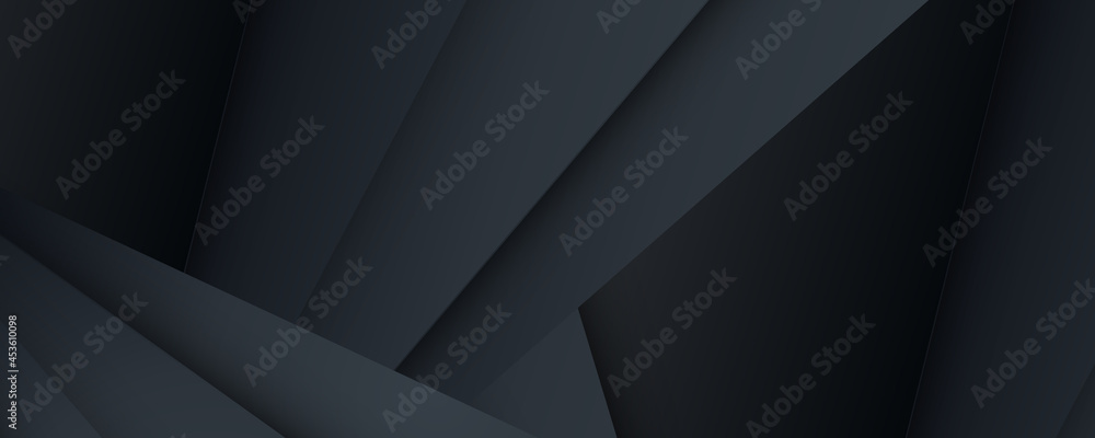 Poster modern simple 3d black banner background. vector abstract graphic design banner pattern background t