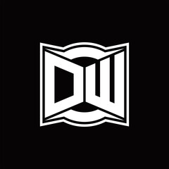 DW Logo monogram with abstract shape design template