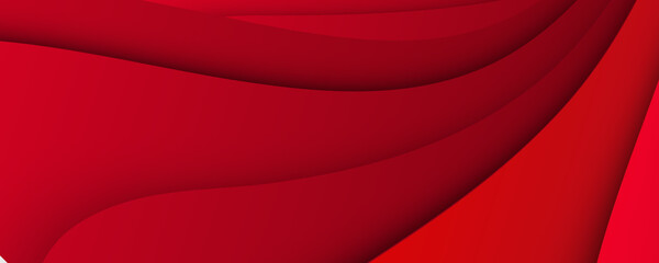 Red abstract 3d wide banner background with overlap layer. Abstract banner design web template. Horizontal header web banner. Modern Geometric Red Triangle cover header background for website. 