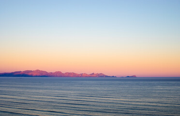 Elevated panoramic view of False Bay, Cape Town