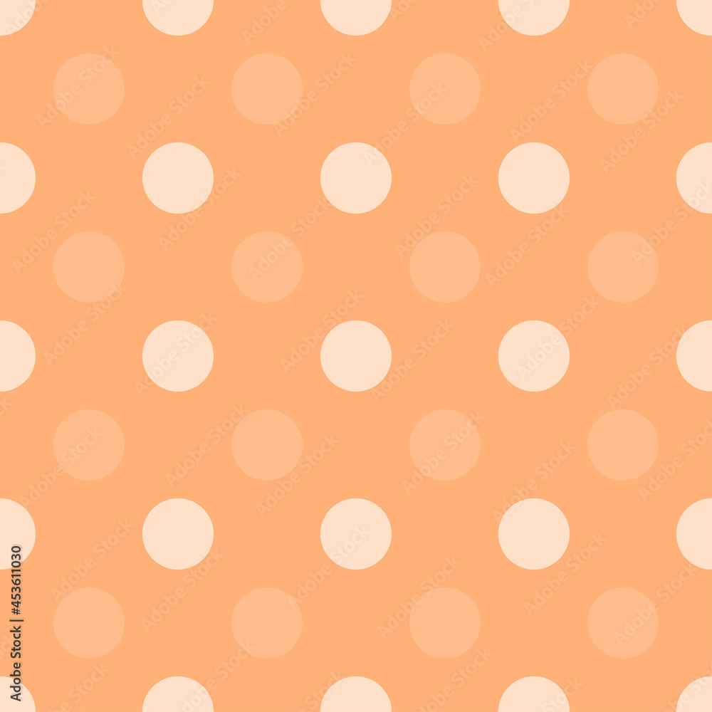 Poster orange dots half drop repeat seamless pattern background