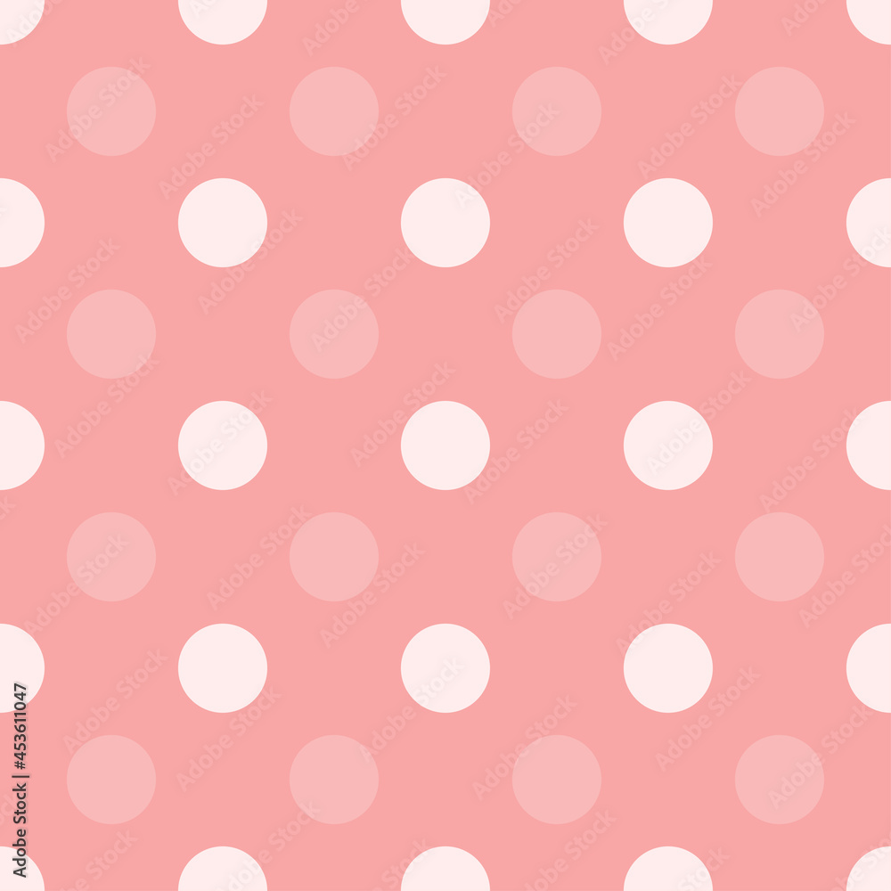 Poster pink dots half drop repeat seamless pattern background