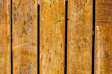 Macro image  of exterior wooden fence texture on timber plank