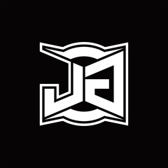JG Logo monogram with abstract shape design template