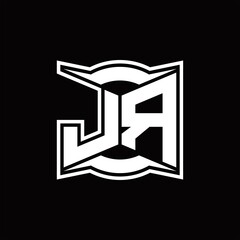 JR Logo monogram with abstract shape design template