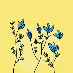 colorful flower plant illustration design template, suitable for organic design