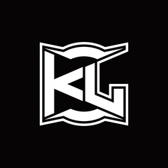 KL Logo monogram with abstract shape design template