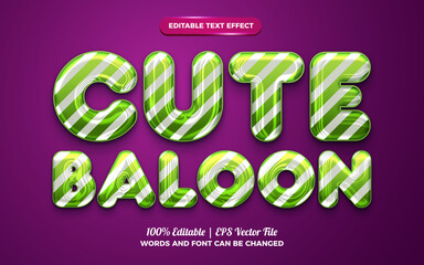 cute baloon 3d liquid editable text effect for happy birthday