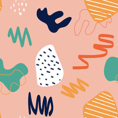 Abstract simple shape seamless pattern background. Vector illustration