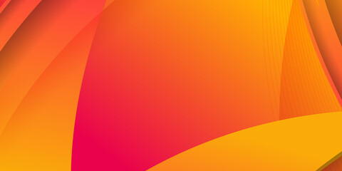 Modern orange yellow abstract background. Minimal geometric background. Orange elements with fluid gradient. Dynamic shapes composition. Vector banner 