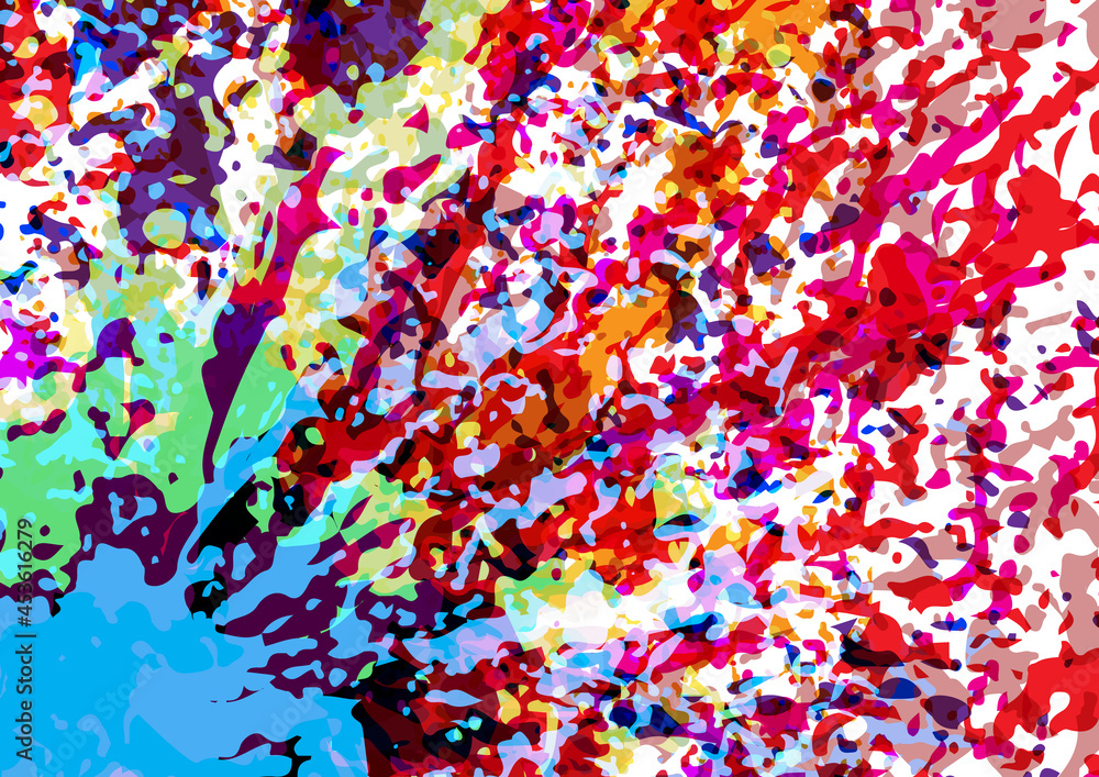 Poster abstract vector splatter paint multi color on isolated background design. illustration vector design