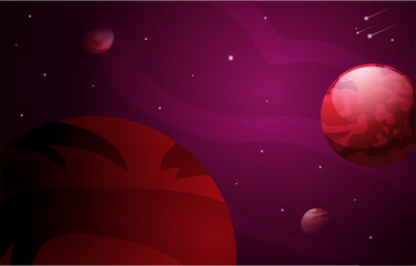 Obraz na płótnie Canvas Planet Star Sky Outer Space Universe Exploration Illustration