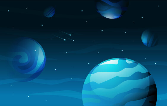 Planet Star Sky Outer Space Universe Exploration Illustration