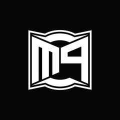 MP Logo monogram with abstract shape design template