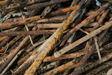 rusty on pipe metal cause moisture