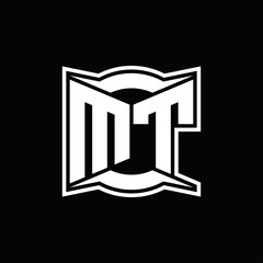 MT Logo monogram with abstract shape design template