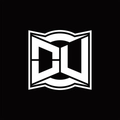 OU Logo monogram with abstract shape design template