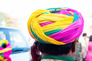 Colorful turban , traditional costume, Rajasthan, India