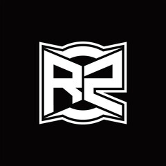 RZ Logo monogram with abstract shape design template