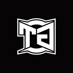 TG Logo monogram with abstract shape design template