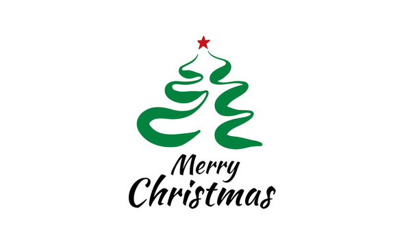 Vector logo of a painted Christmas tree on a white background