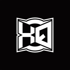 XQ Logo monogram with abstract shape design template