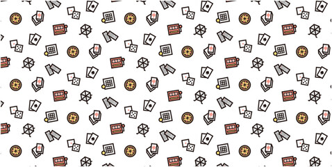 Gambling icon pattern background for website or wrapping paper (Color icon version)