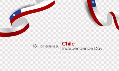 Chile Independence Day. Realistic vector, state symbols, flag, ribbons and flags