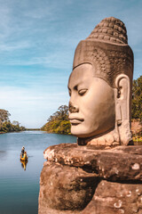 Statue on the Angkor Wat bridge