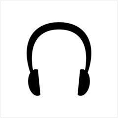 Stencil headphones icon isolated. Vector stock illustration. EPS 10