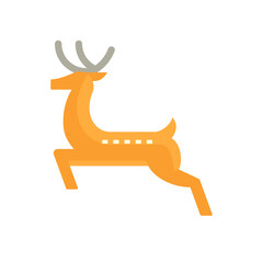 Reindeer vector icon. That is animal at side view for traditional festive to pull sleigh, help santa claus deliver gifts on christmas eve in winter season, december. Also decoration in celebration.