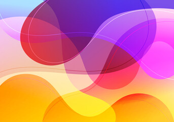 Abstract fluid gradient shape vibrant color with wave lines background