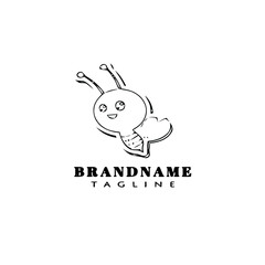 bee logo icon design template black isolated vector